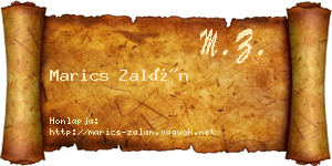 Marics Zalán névjegykártya